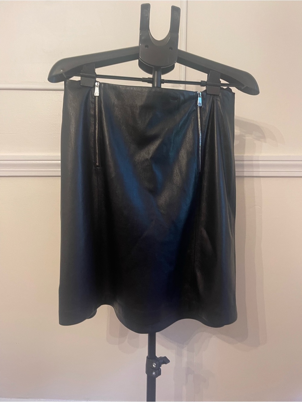 Buttery Soft Hugo Boss Black Faux Leather Mini Skirt